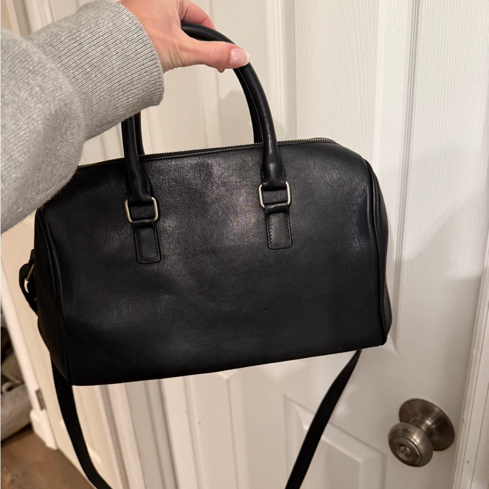 Yves Saint Laurent Black Leather Fringe Satchel Crossbody - Picture 3 of 10